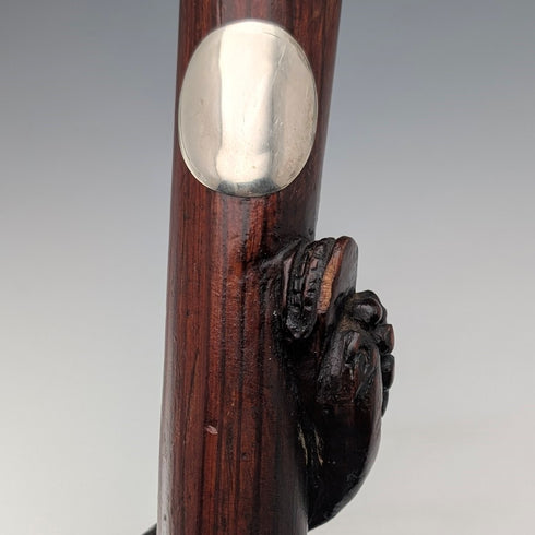 ヴィンテージ スネーク装飾ブラウンシャフト ノブハンドル ステッキ 杖 90cm